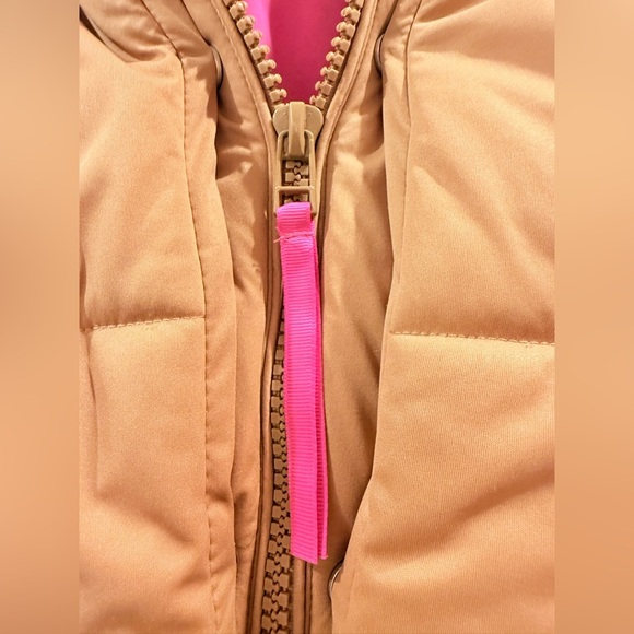 AVEC Les FILLES Brown Puffer Jacket with Pink Lining - Picture 9 of 15